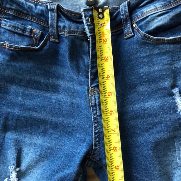 Wax Jean Pants & Jumpsuits Wax Jean Distressed Stretch Denim Capris